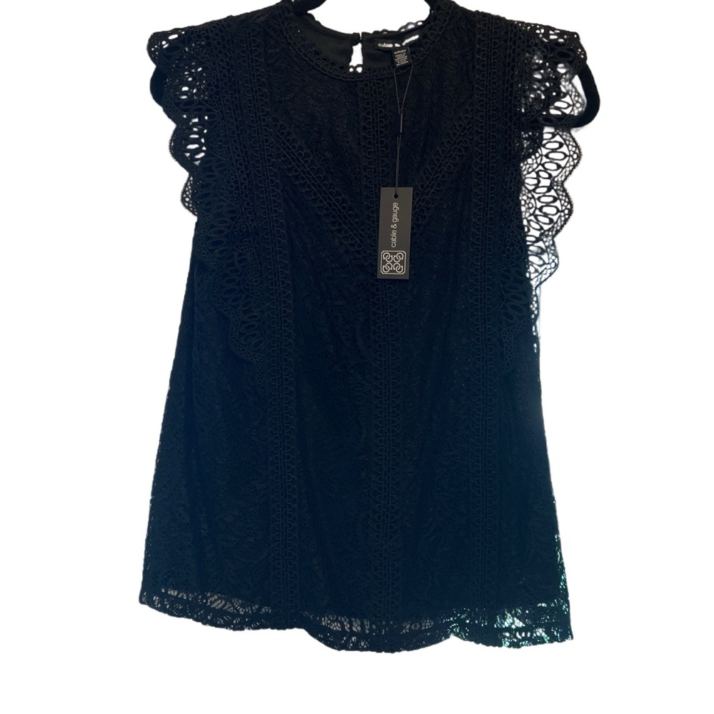 Black Lace Sleeveless Top
